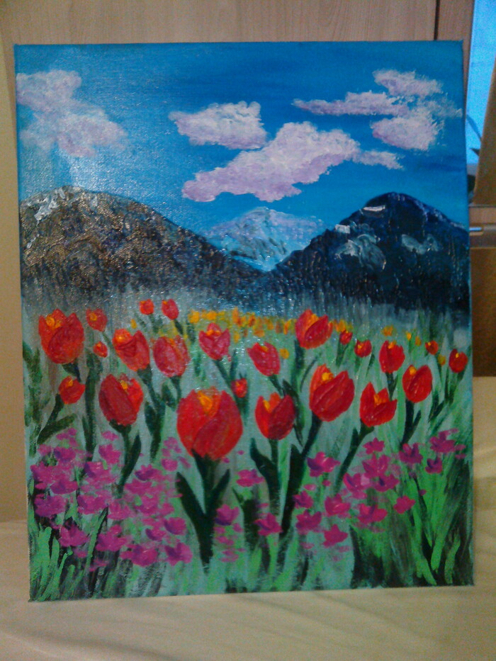 холст, акрил