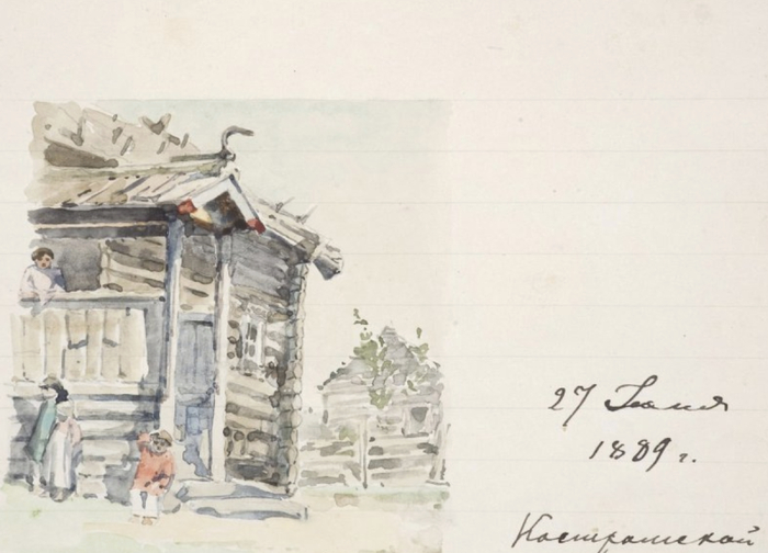 Поленова Е.Д. Северная изба. 1889 г. // Государственный мемориальный историко-художественный и природный музей-заповедник В.Д. Поленова