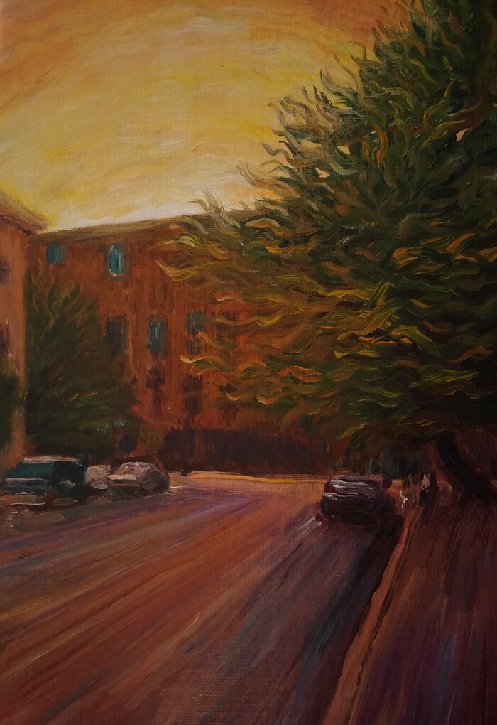 Теплый вечер. Акрил 20х30