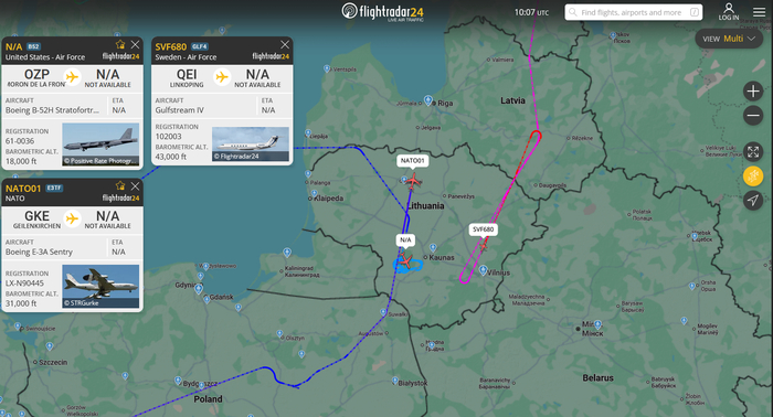 Фотография с сервиса FlightRadar24.