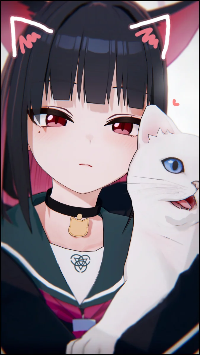 Meowlers - Blue archive, Anime, 3D, Kyouyama Kazusa, cat