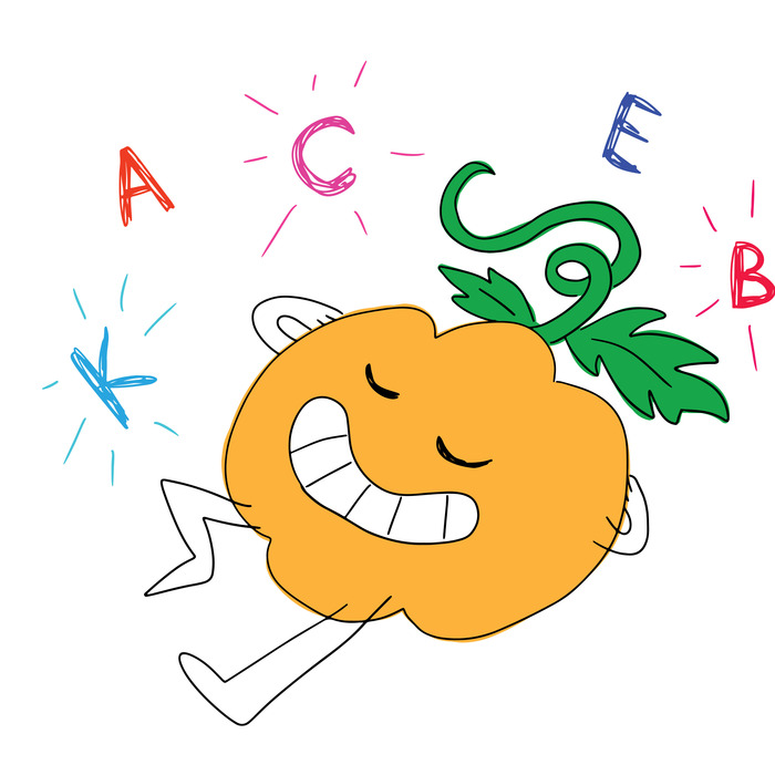 В тыкве есть витамины C, E, K и практически все витамины группы B