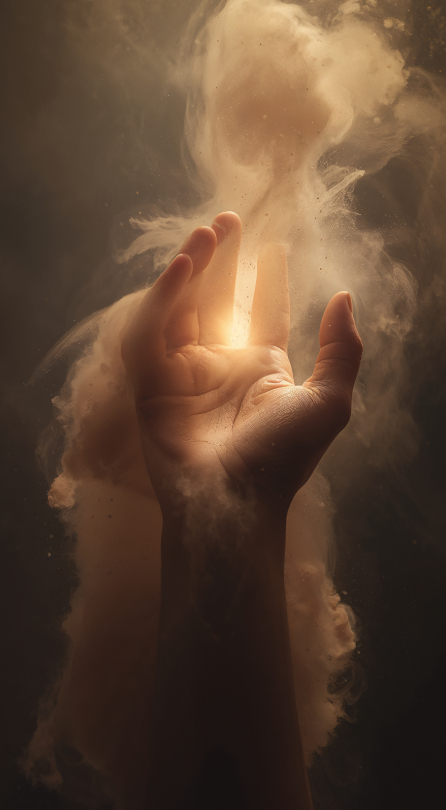 Рука в облаке - промпт