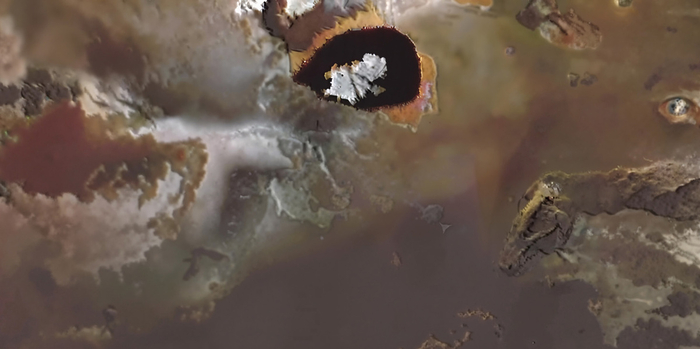 Лавовое озеро Локи Патера на поверхности Ио, обнаруженное аппаратом "Юнона" / NASA.