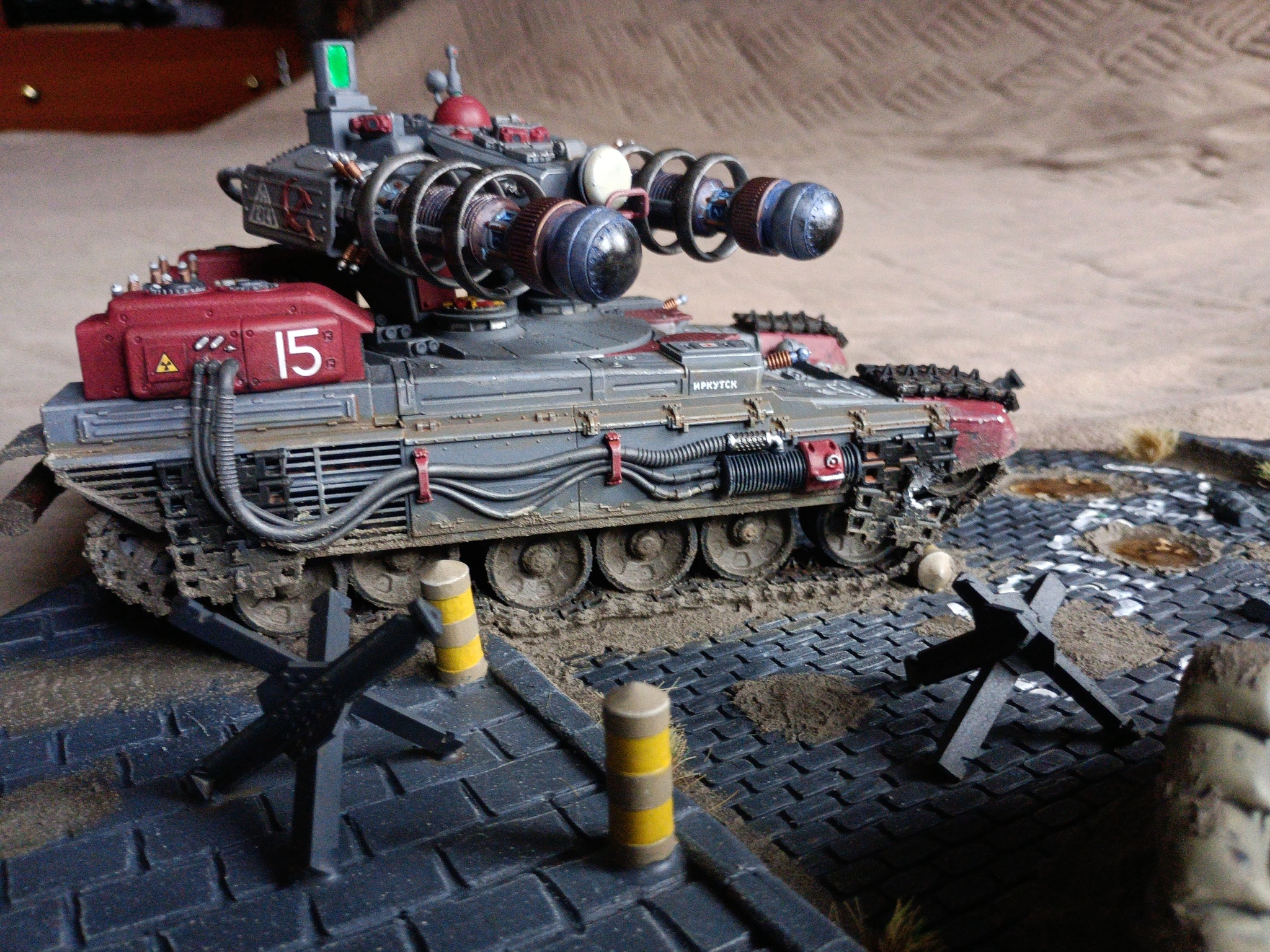 The electricians have arrived. (Photoshoot) - My, Longpost, Diorama, Red alert 2, Tanks, Tesla, Stand modeling