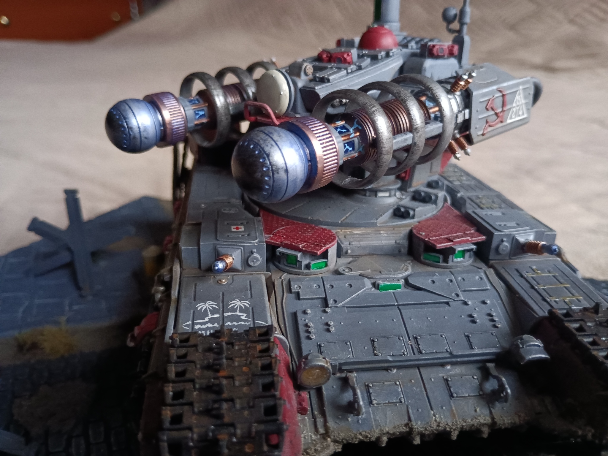 The electricians have arrived. (Photoshoot) - My, Longpost, Diorama, Red alert 2, Tanks, Tesla, Stand modeling