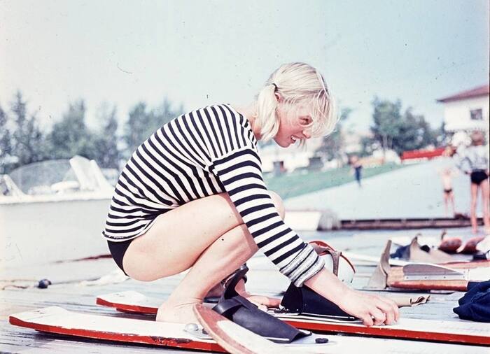 Абсолютная чемпионка по слалому Галина Литвинова. Фото: Валентин Хухлаев, 16 августа 1967 года, г. Москва