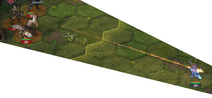 Зачем нужно было рисовать огненную стрелу - непонятно. В пику модным световым эффектам. Но ведь это обычный пеший отряд - стрела у него должна лететь обычная, деревянная.