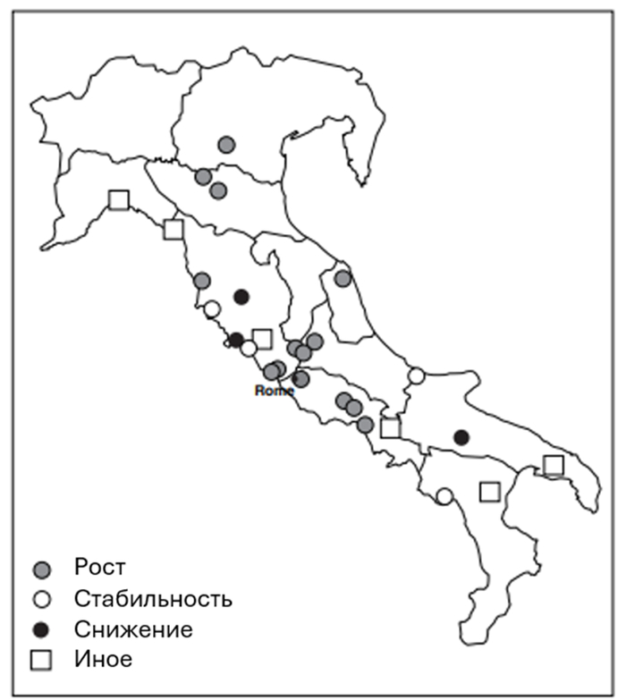 ���������� ��������� ����������� ���������� ��������� � ������ � 200 �. �� �.�. �� 100 �. �.�. � ��������, ��� ������������ ���� ����� ���� [21: �. 180-181]