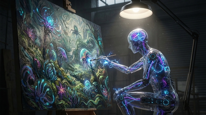 Как рисует нейросеть!