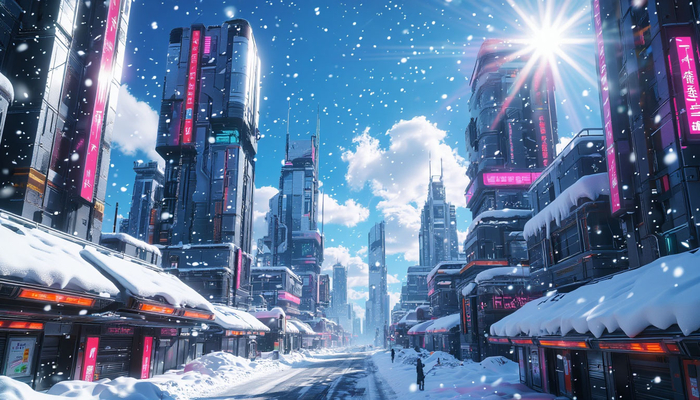 Город зимой