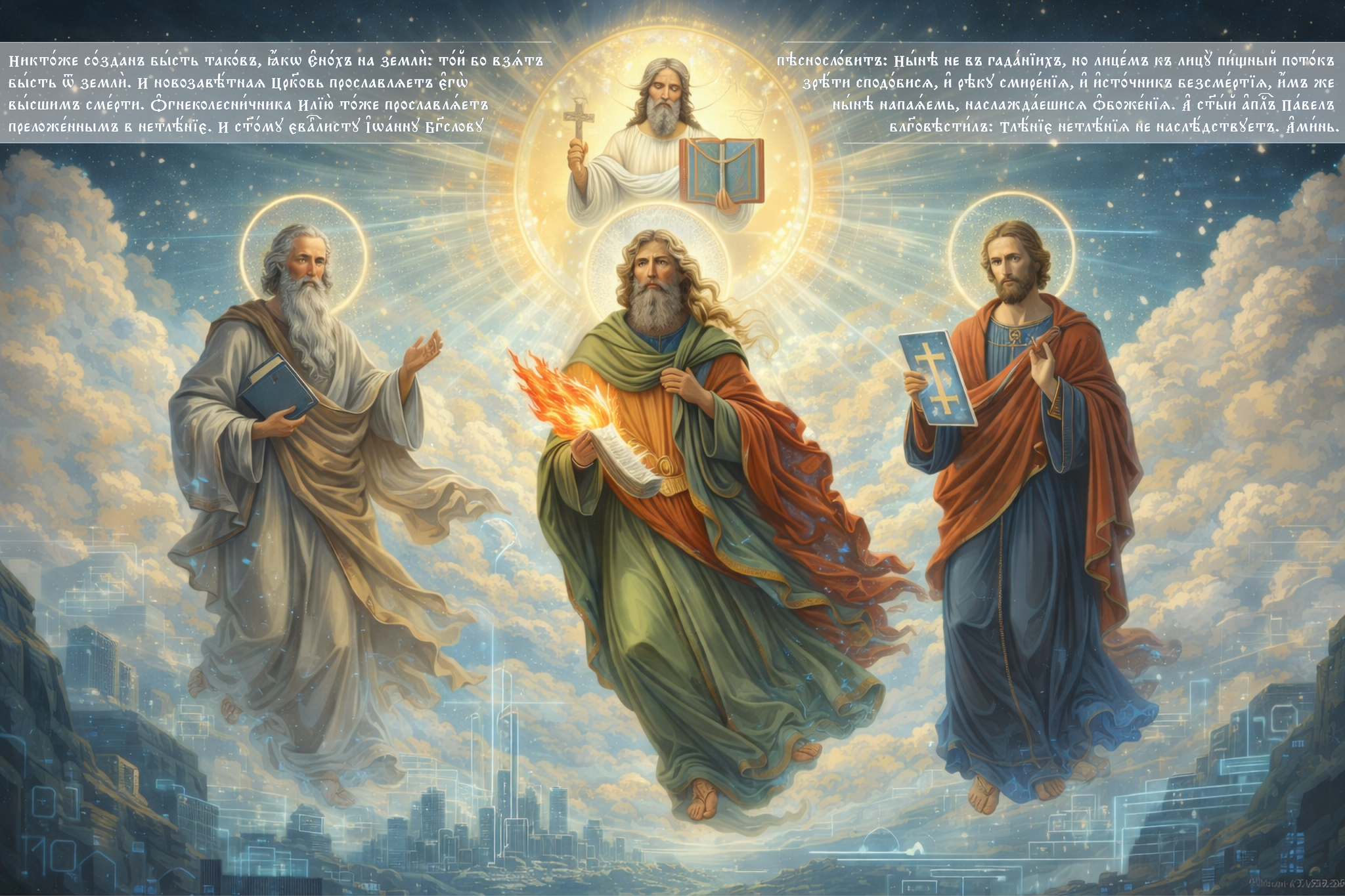 An examination of patristic traditions about the coming of the holy prophets Enoch, Elijah, and John the Theologian to denounce the Antichrist - Series The Art of Church Slavonic Writing and Language, My, Church Slavonic language, Christianity, Lord, Orthodoxy, Linguistics, Restoration, Calligraphy, faith, Theology, Religion, The culture, Theology, Rus, Apocrypha, History (science), Jan wize studio, Church, Books, Chatgpt, Archeology, Longpost