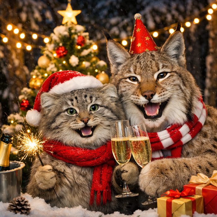 Манул поздравляет всех с Новым Годом!