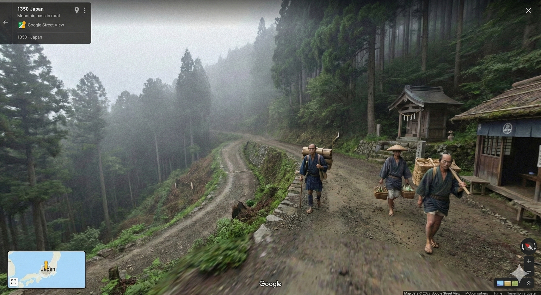 Средневековый Google Street View | Погружение в любую эпоху с помощью нейросетей | Длиннопост - Моё, История (наука), Историческое фото, Япония, Средневековье, Нейронные сети, Длиннопост