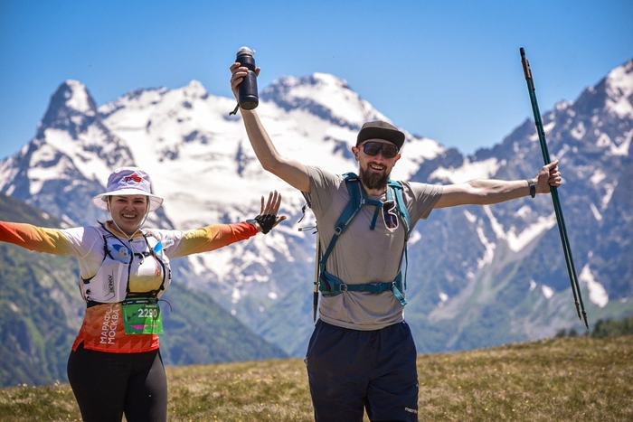 Мы с женой на маршруте.