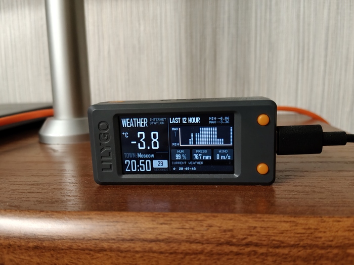 ��������-������������ �� ���� LilyGO T-Display S3 � OpenWeatherMap