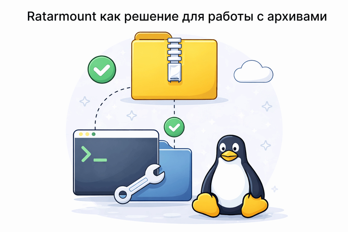 Ratarmount ��� ���������� �������� ������������ ������� � Linux