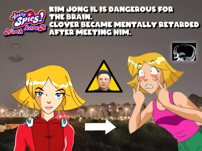 Very scary dark brainrot theory of North Koren Totally Spies lore. Kim jong Il in Totally Spies show. Conspiracy theories about Totally Spies show. Totally Spies North Korea episode 