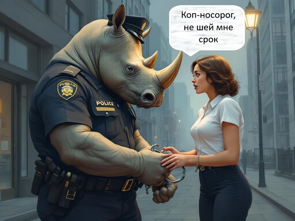 Коп-носорог - Моё, Контент нейросетей, Шансон-Группа Воровайки, Странный юмор
