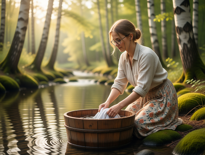 Да, стиральные машины изобрели позже, чем красивых женщин.