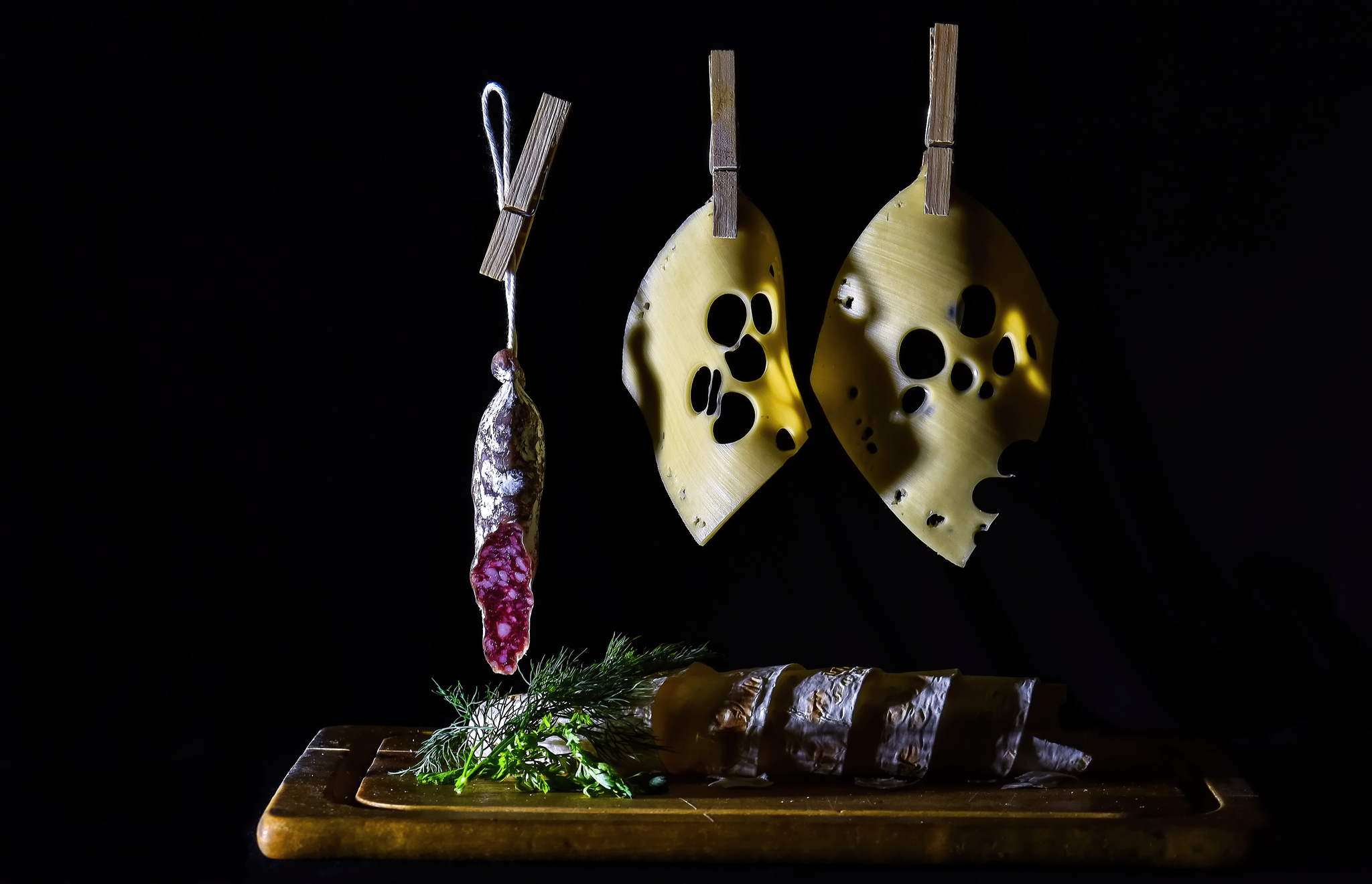 Dinner - My, Salami, Cheese, Pita, Greenery