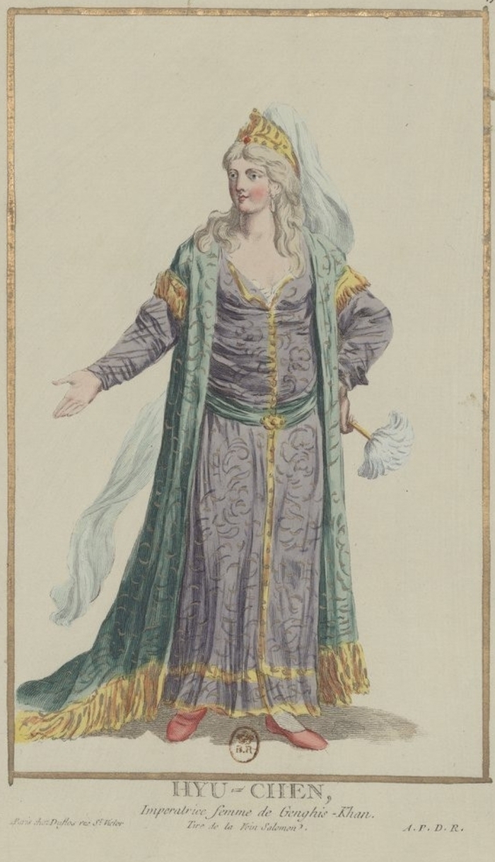 Любимая жена Чингизхана Борте Ху-Чена. Гравюра Пьера Дюфло, 18 в.