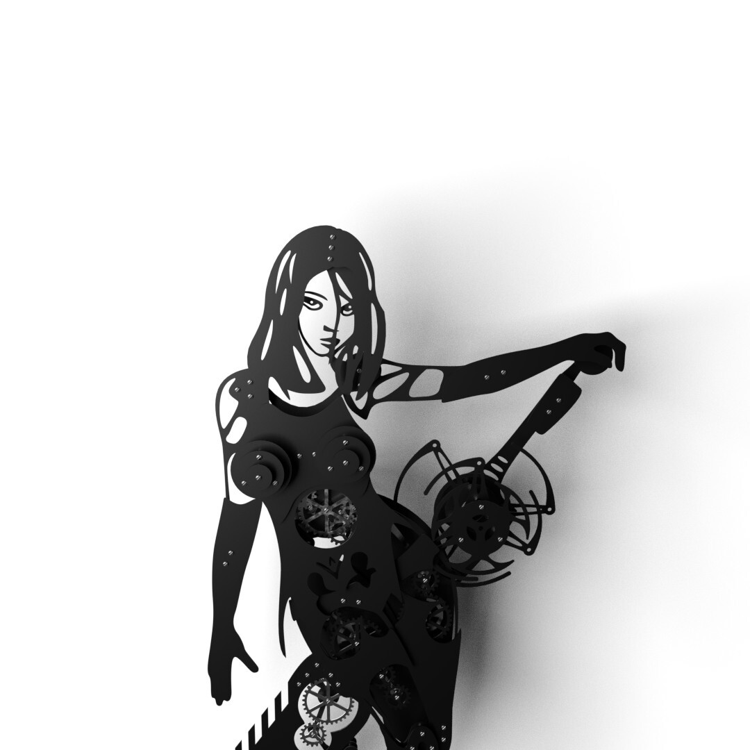 Настенное панно YoRHa Type A No.2(или просто A2). | Nier Automata - Моё, NIER Automata, Панно, 3D, Дизайн, Лазерная резка, Длиннопост