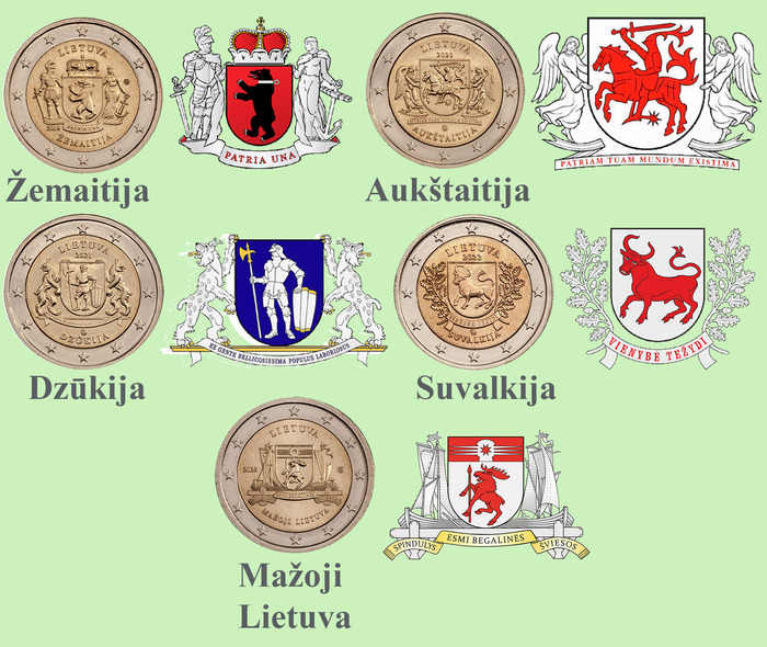 Серия монет Культурно-исторические области Литвы