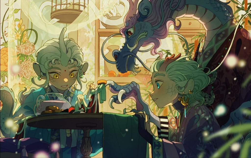 Драконы и кролики - Серия Monstergirl, Аниме, Anime Art, Monster Girl, Девушка с рогами, Animal Ears