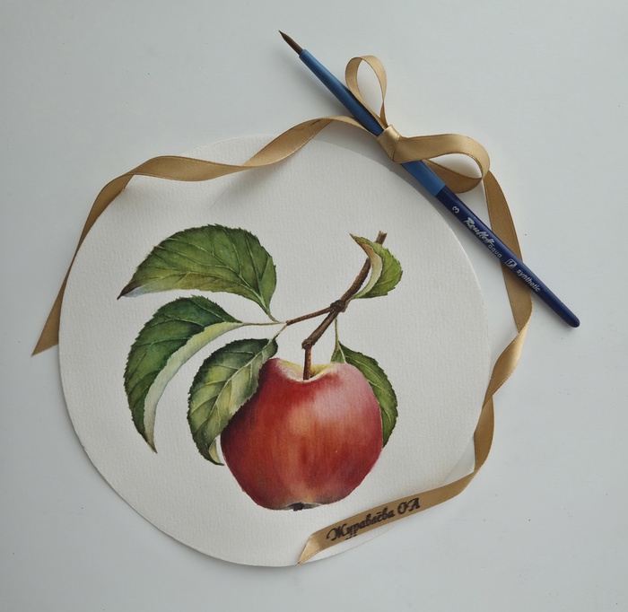Яблочко наливное, акварельное, почти съедобное)