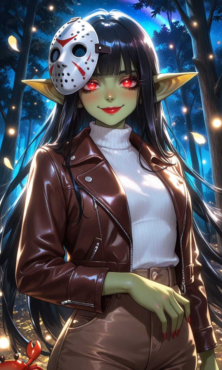 Friday the 13th - 18+, My, Neural Network Content, Friday the 13th, Goblin-Tian, Crab, Goblins, Hand-drawn erotica, Neural network art, Anime, Original character, Longpost, NSFW