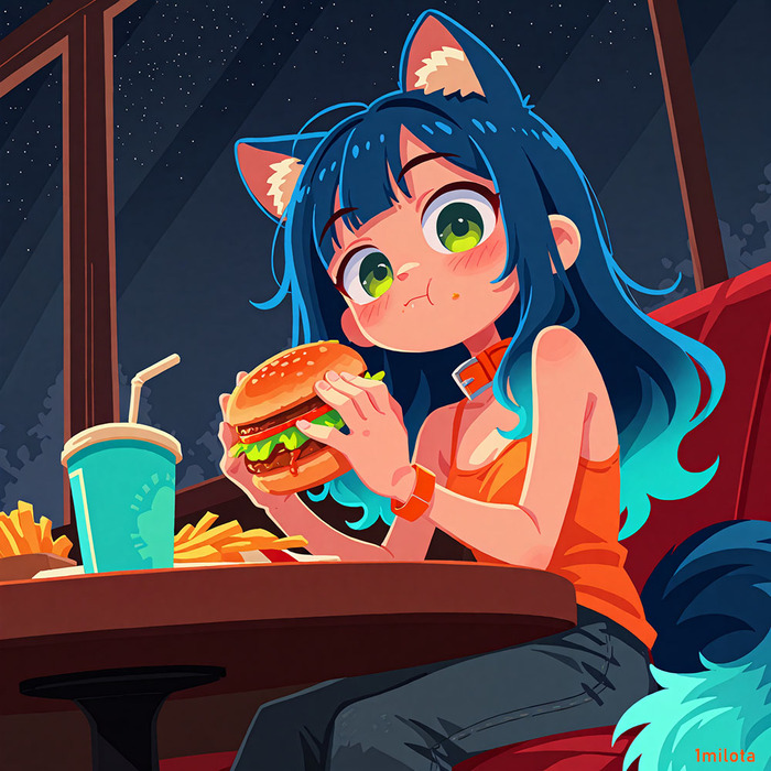 Ночью еда вкуснее. Ночью на заправке еда (х2) по вкусу!