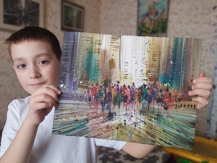 Акварель, бумага (300 гр. 100% хлопок) 25/32 см.