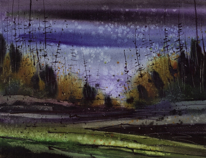 Акварель, бумага (300 гр. 100% хлопок) 25/32 см.