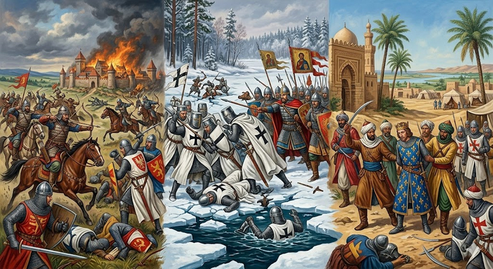 Пылающие 1200-е, Эпизод 5: Европа в ужасе, Ледовое побоище и Египетский плен для короля: Хроники 1241–1250 годов