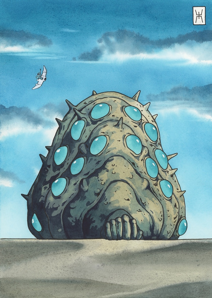 Акварель, хлопковая бумага А4, линеры.