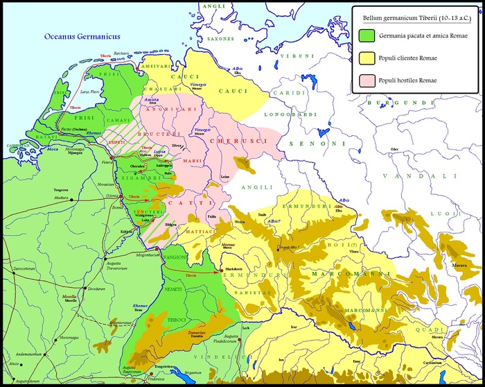0010-13 Germania movement of the legions of Tiberio