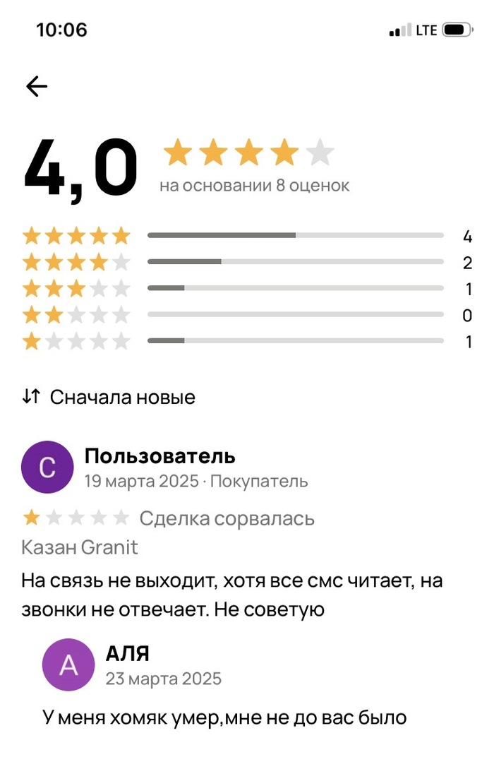 Отзыв на Авито