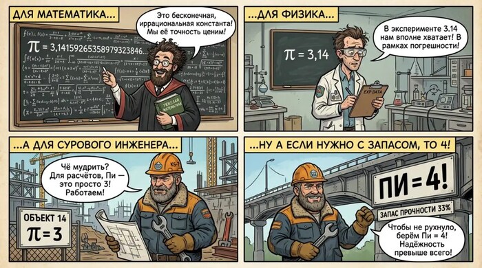 ��� ���������� �� � ��� 3.1415926�, ��� ������ � 3.14, � ��� �������� �������� �� = 3. �� � ���� ����� � �������, �� 4!