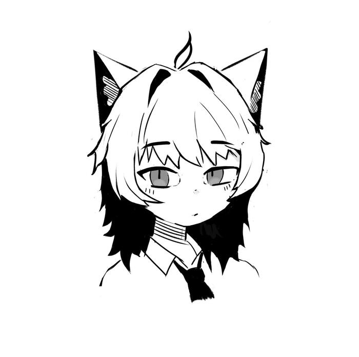 Cute anime girl with ears