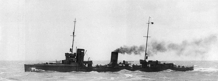 1918.01.31 German Imperial Navy Zerstörer SMS �S113� auf Probefahrt (2415 t., 45000 hp., 36,9 kn., 4x150 mm., 4x600 mm TR)