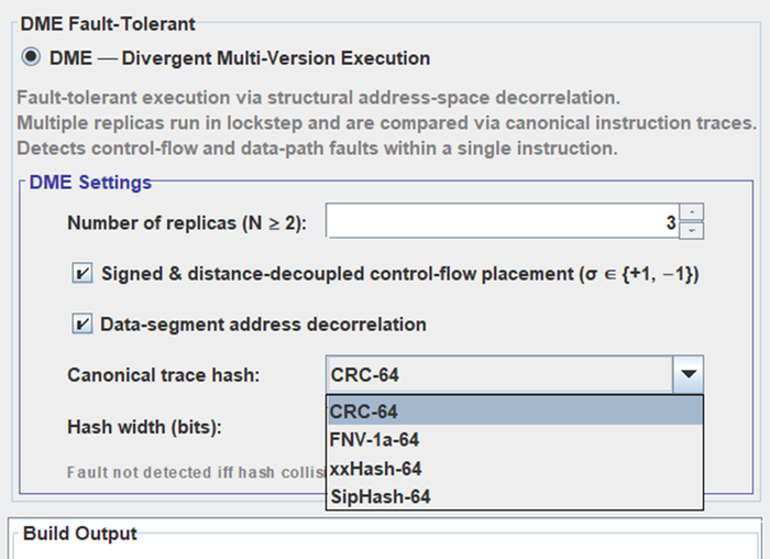 Интерфейс с настройками - компилятору.