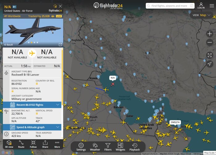 ��� ��� ��������� ������������ ��������� ������� �� �������� ��� �����, ��� ��������������� B-1B Lancer �� ��������� ������������ �� ������� � ����������� ������