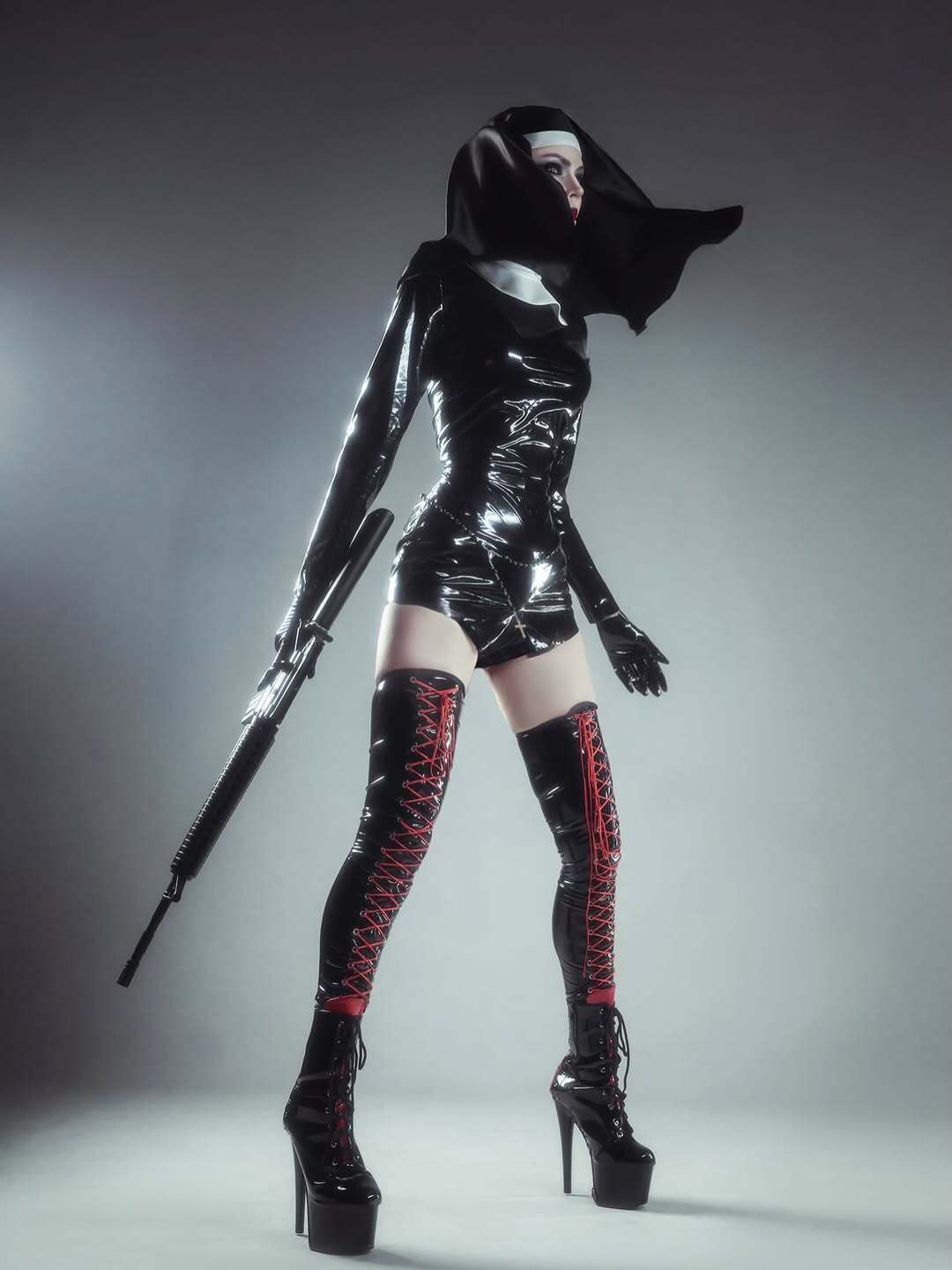 Warrior Nun - Latex, Cosplay, Cosplayers, Nun, Girls, Professional shooting, Longpost