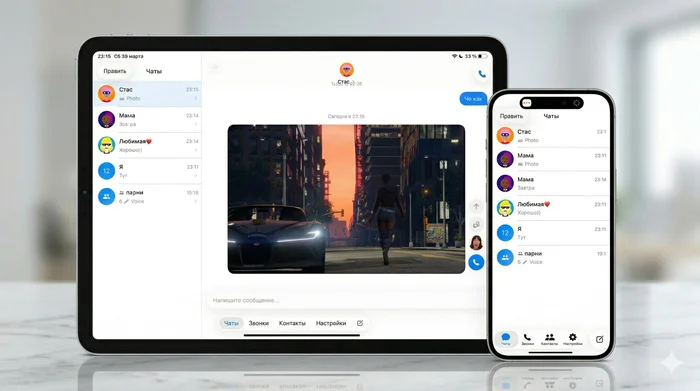 Мессенджер Связь на iPhone и iPad