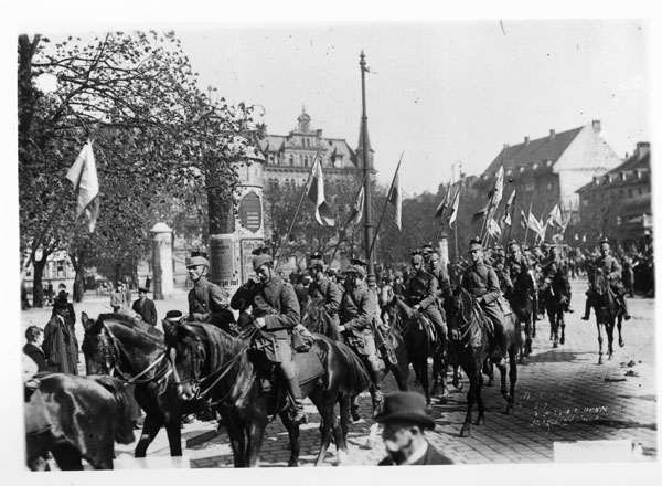 1-й Баварский уланский полк из Бамберга в Мюнхене, май 1919 года.