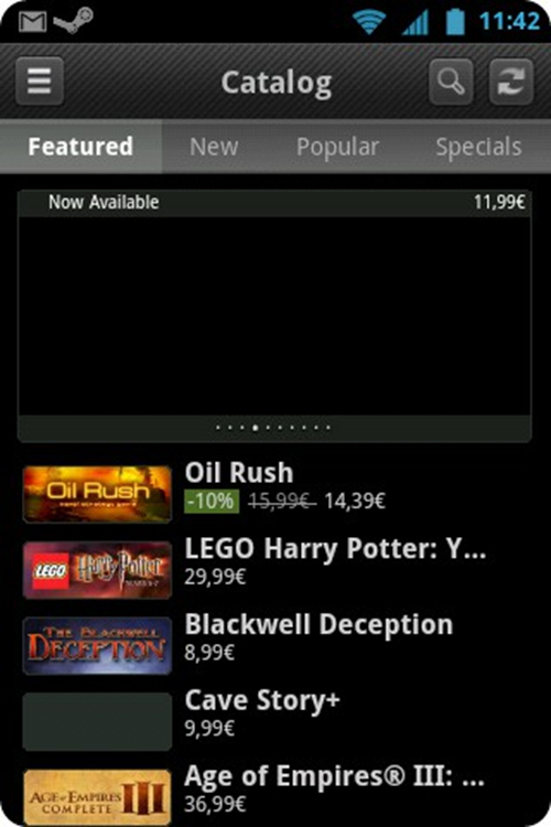 ������ ��������� ���������� Steam