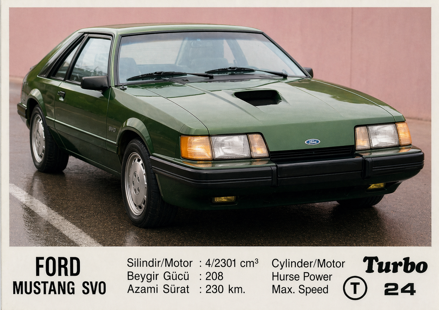 Вкладыш №24 — Ford Mustang SVO, восстановленное изображение