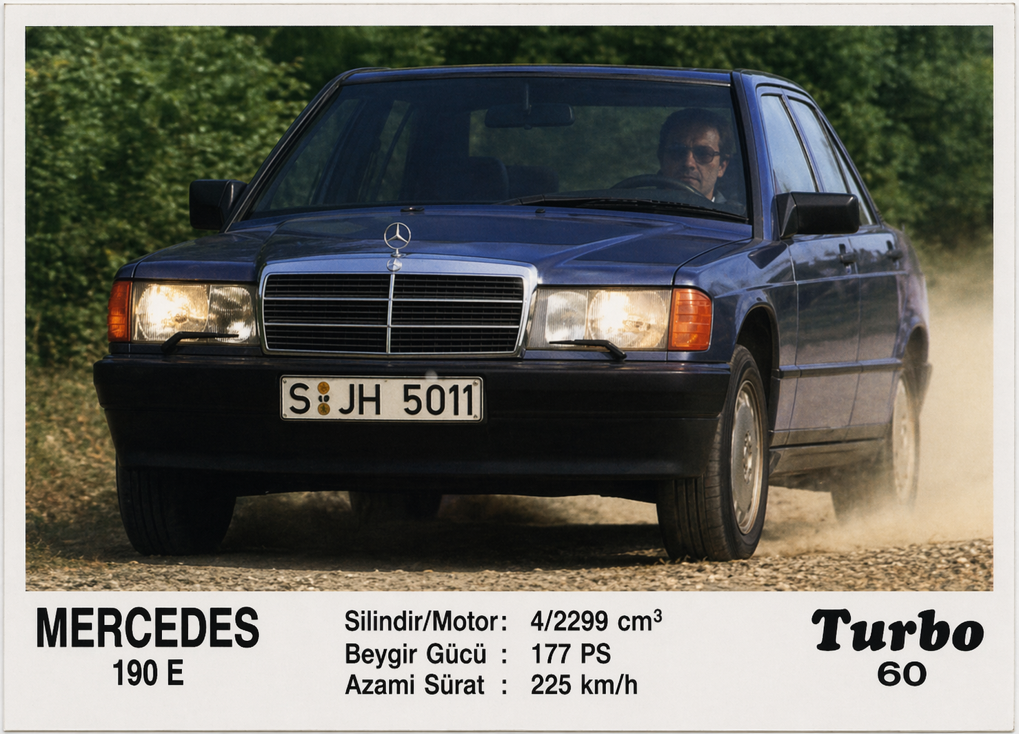 Вкладыш №60 — Mercedes-Benz 190 E, восстановленное изображение
