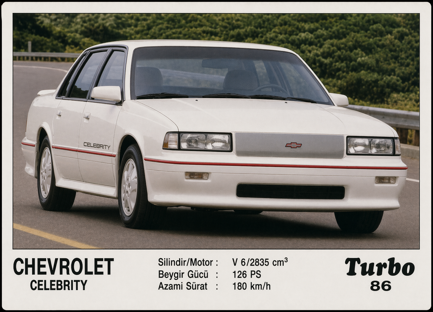 Вкладыш №86 — Chevrolet Celebrity, восстановленное изображение